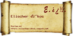 Elischer Ákos névjegykártya